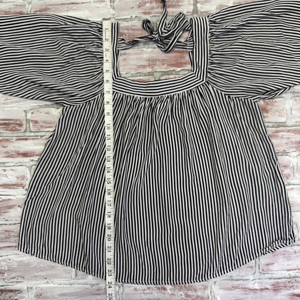 Andree By Unit Wm L Blk/Wht Striped Tie 3/4 Ballo… - image 4